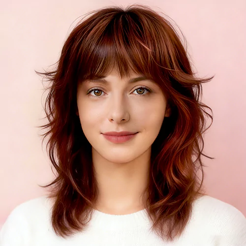 Long Curly Bangs Women 90
