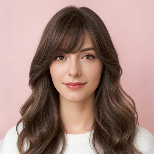 Long Bangs Curly Women 91
